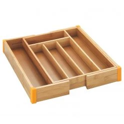 WENKO Organisateur à couverts Bambou - Bambou - Marron