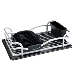 WENKO Égouttoir à vaisselle Alu - Aluminium / Polypropylène - Argenté / Noir