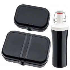 Koziol Lunchbox TO GO (3 éléments) - Matière plastique - Noir