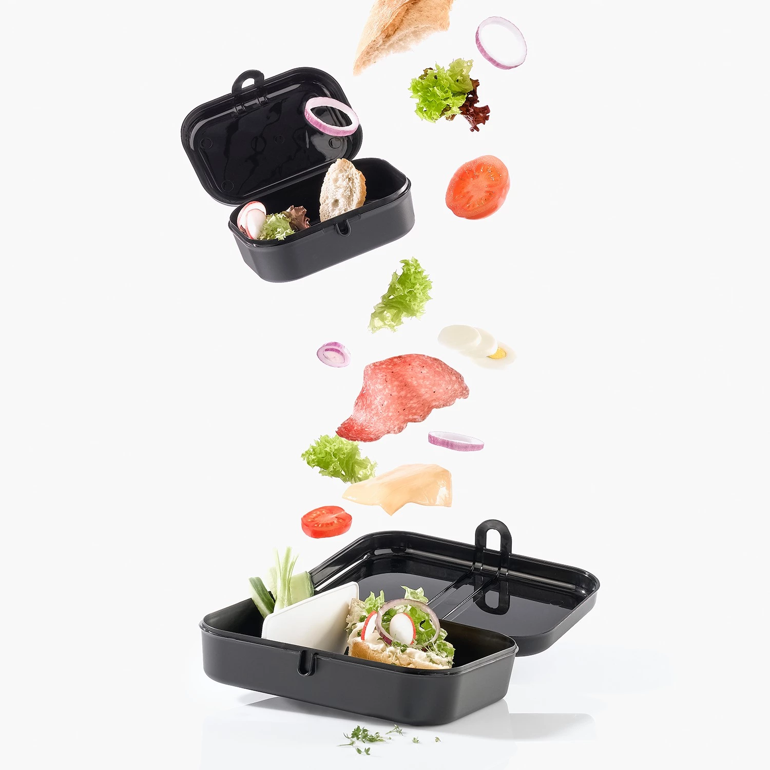 Koziol Lunchbox TO GO (3 éléments) - Matière plastique - Noir – Image 2