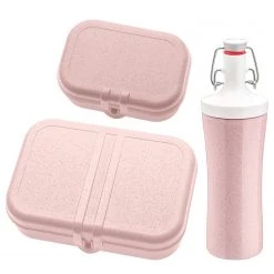 Koziol Lunchbox TO GO (3 éléments) - Matière plastique - Rose