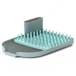 Zeller Égouttoir à vaisselle Bud - Polypropylène - Gris / Turquoise - 45 cm x 32 cm x 13 cm