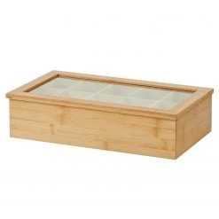 Zeller Boîte à thé Jules - Bambou - Naturel - 36 cm x 20 cm x 9 cm