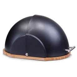 Zeller Huche à pain Vizela - Bambou - Noir - 37 cm x 26 cm x 20,5 cm