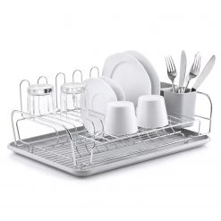 Zeller Égouttoir à vaisselle Dag - Métal - Gris - 43,5 cm x 33,5 cm x 17 cm