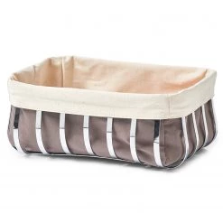 Zeller Panière Rondi - Métal - Gris - 33 cm x 24 cm x 13 cm