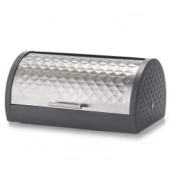 Zeller Huche à pain Ruka - Métal - Anthracite - 39 cm x 28 cm x 19 cm