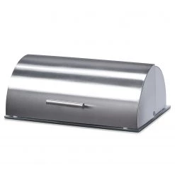 Zeller Huche à pain Wildly - Verre transparent - Argenté - 39 cm x 28 cm x 15,5 cm