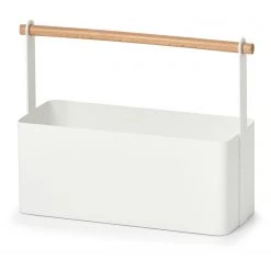 Zeller Panier Kirkham - Métal - Blanc - 31,5 cm x 12 cm x 24 cm