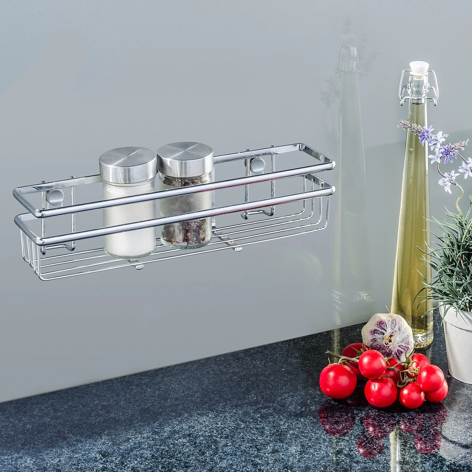 WENKO Étagère à épices Vacuum-Loc Style - Chrome - Argenté – Image 3