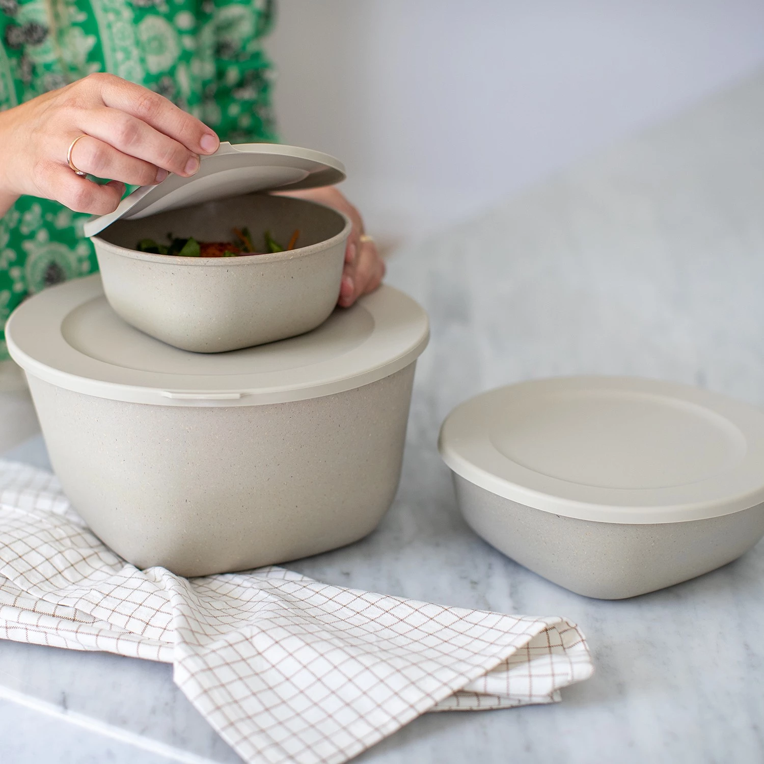 Koziol Boîte hermetique Connect Box Recycle - Polypropylène / Épicéa - Sable – Image 4