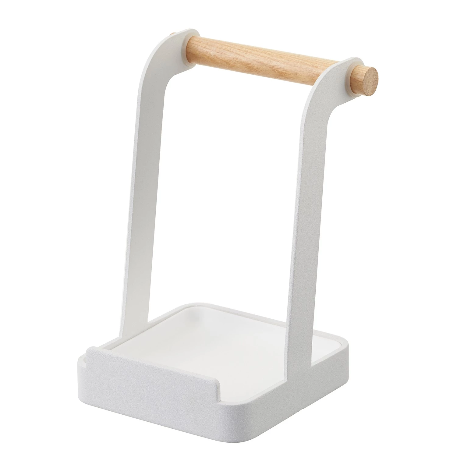 Yamazaki Support à ustensiles Tosca - Acier / Frêne - Blanc