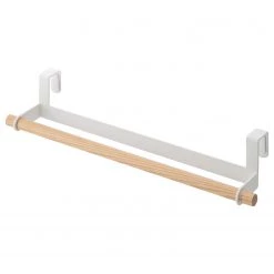 Yamazaki Porte torchon Tosca - Acier / Frêne - Blanc