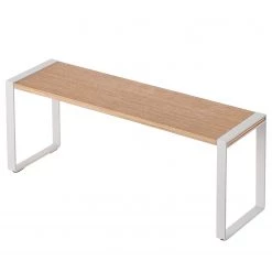 Yamazaki Étagère de cuisine Tosca I - Acier / Frêne - Blanc / Naturel