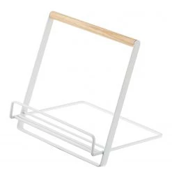 Yamazaki Support pour livre de cuisine Tosca - Acier / Frêne - Blanc