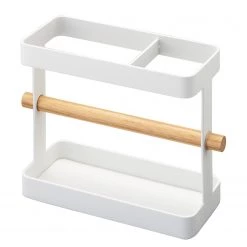 Yamazaki Pot à ustensiles Tosca - Acier / Frêne - Blanc