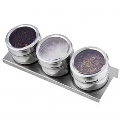 Butlers Boîtes à épices SPICE GUYS (4 éléments) - Acier inoxydable - Argenté