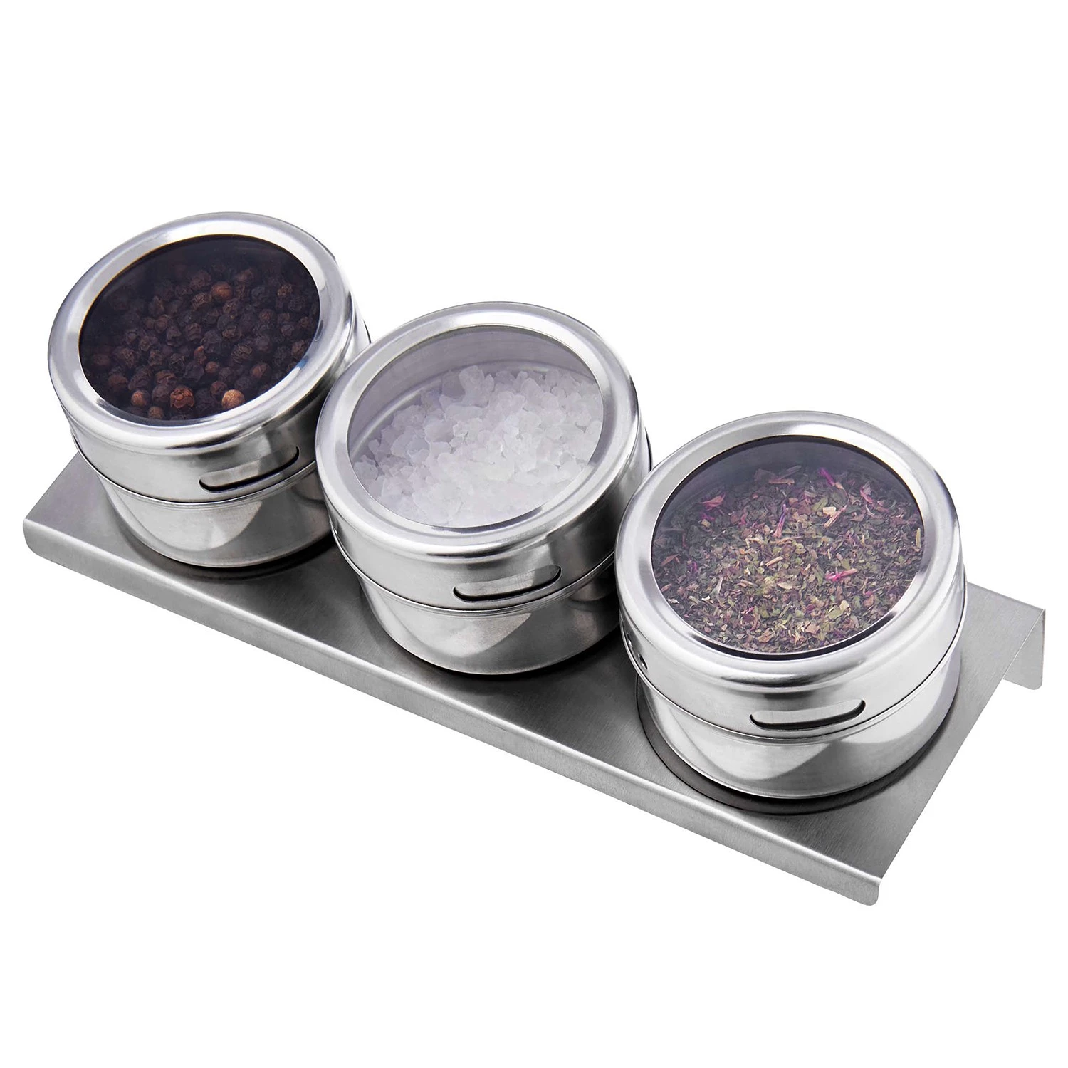 Butlers Boîtes à épices SPICE GUYS (4 éléments) - Acier inoxydable - Argenté